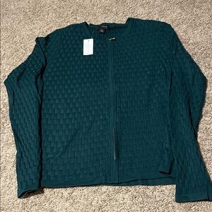 Ann Taylor Deep Green Textured Sweater